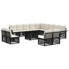 vidaXL Ensemble de canap&eacute; de jardin 14 pc Noir et blanc cr&egrave;me