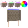 vidaXL T&ecirc;te de lit &agrave; LED Taupe 93x16x118/128 cm Tissu