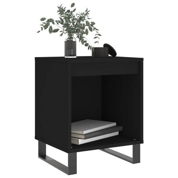 vidaXL Tables de chevet 2 pcs noir 40x35x50 cm bois d&rsquo;ing&eacute;nierie