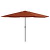vidaXL Parasol de jardin avec m&acirc;t en m&eacute;tal 390 cm terre cuite