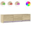 vidaXL Meuble TV avec LED Sonoma 165 x 34 x 40 cm Bois d'ing&eacute;nierie