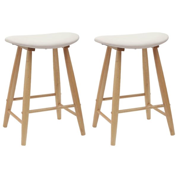 vidaXL Chaises de salle &agrave; manger 2 pcs Naturel 46 x 37 x 63 cm