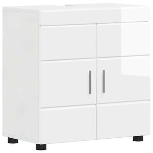vidaXL Ensemble d'armoire de salle de bain TULUM Blanc brillant