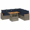 vidaXL Salon de jardin avec coussins 7 pcs gris r&eacute;sine tress&eacute;e