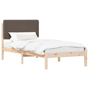 vidaXL Cadre de lit avec t&ecirc;te de lit rembourr&eacute;e Taupe 100 x 200 cm