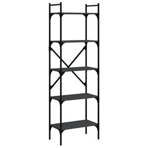 vidaXL Biblioth&egrave;que &agrave; 5 niveaux noir 56x31,5x174 cm bois d'ing&eacute;nierie
