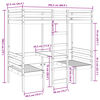 vidaXL Lit mezzanine avec bureau et chaises 80x200 cm pin massif