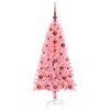 vidaXL Sapin de Noël avec 150 LED avec support Rose 120 cm PVC