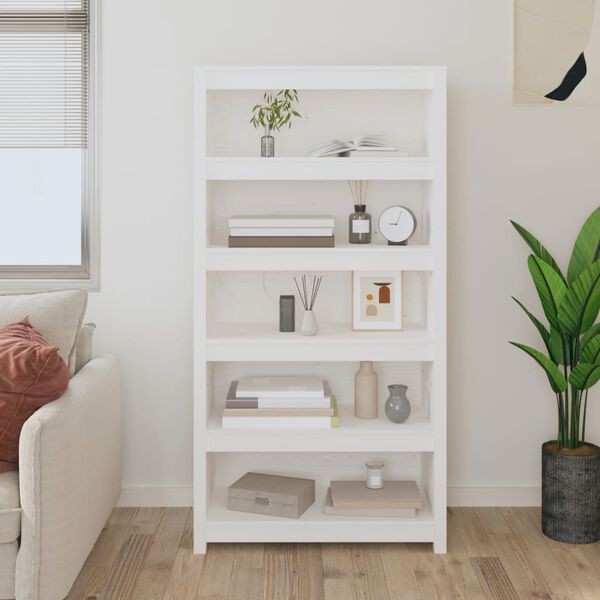 vidaXL Biblioth&egrave;que Blanc 80x35x154 cm Bois de pin massif