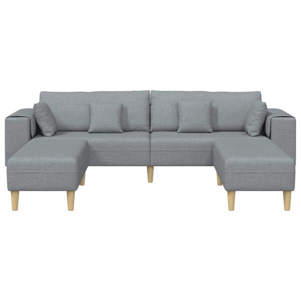 vidaXL Canap&eacute; avec coussin 3 pcs Gris clair tissu
