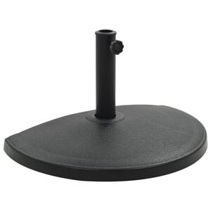vidaXL Socle demi-rond de parasol Polyr&eacute;sine 15 kg Noir