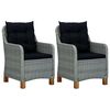 vidaXL Salon de jardin 3 pcs avec coussins R&eacute;sine tress&eacute;e Gris clair