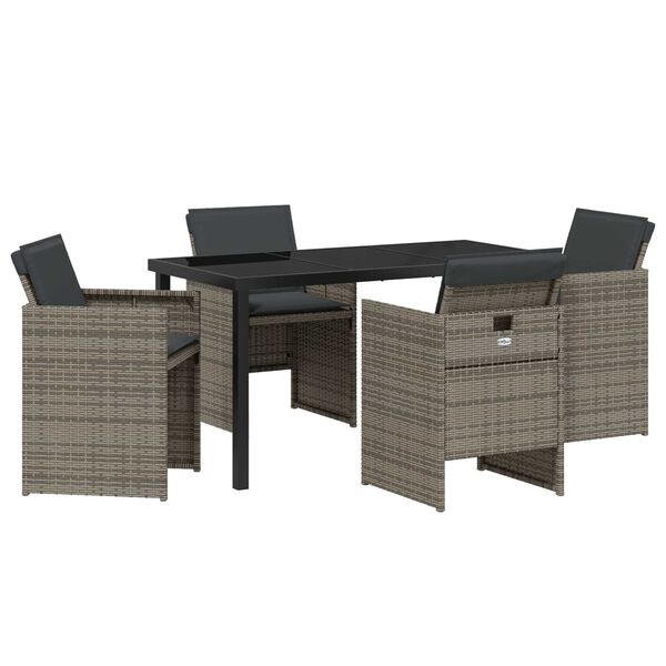 vidaXL Ensemble de salle &agrave; manger pour jardin 5 pcs Gris polyrotin