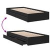 vidaXL Cadre de lit avec tiroirs sans matelas noir 100x200 cm