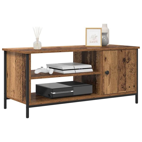 vidaXL Meuble TV Bois Ancien 100 x 40 x 45 cm Bois d'ing&eacute;nierie
