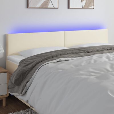 vidaXL Tête de lit à LED Crème 180x5x78/88 cm Similicuir