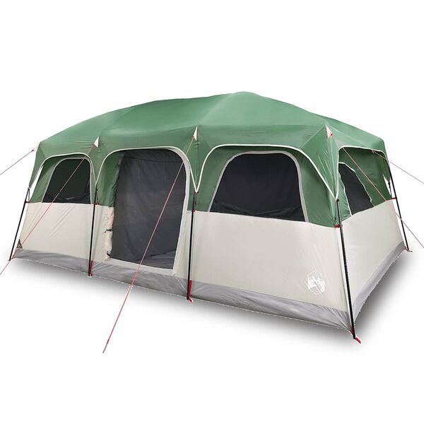 vidaXL Tente de cabine familiale 10 personnes vert imperméable