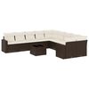 vidaXL Salon de jardin et coussins 11 pcs marron r&eacute;sine tress&eacute;e
