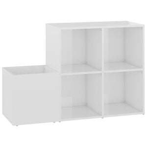 vidaXL Armoire &agrave; chaussures d&rsquo;entr&eacute;e blanc brillant bois ing&eacute;nierie
