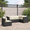 vidaXL Salon de jardin 5 pcs avec coussins Noir Résine tressée