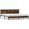 vidaXL Cadre de lit en m&eacute;tal sans matelas ch&ecirc;ne fum&eacute; 200x200 cm