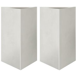 vidaXL Jardini&egrave;res 2 pcs triangulaire 50x43x75 cm acier inoxydable
