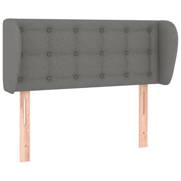 vidaXL T&ecirc;te de lit avec oreilles Gris fonc&eacute; 103x23x78/88 cm Tissu