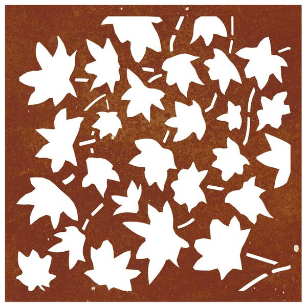vidaXL D&eacute;coration murale jardin 55x55 cm acier corten design feuille