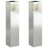vidaXL Lumi&egrave;re de chemin LED solaire 2 pc Blanc chaud 18 x 18 x 80 cm