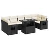 vidaXL Salon de jardin 8 pcs avec coussins noir r&eacute;sine tress&eacute;e