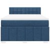 vidaXL Sommier &agrave; lattes de lit avec matelas Bleu 140x190 cm Tissu