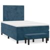 vidaXL Sommier &agrave; lattes de lit et matelas Bleu fonc&eacute; 120x200cm Velours