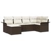 vidaXL Ensemble de canap&eacute; de jardin 6 pc Marron polyrotin