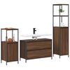 vidaXL Ensemble de mobilier de salle de bain 3 pcs Ch&ecirc;ne brun