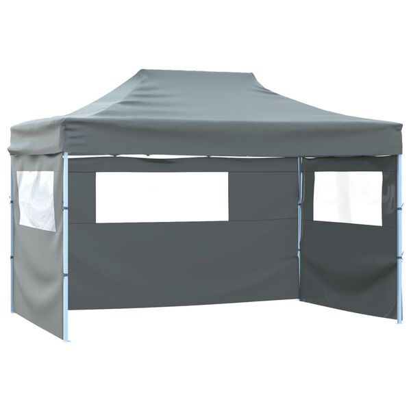vidaXL Tente pliable avec 3 parois 431x291x315 cm Anthracite