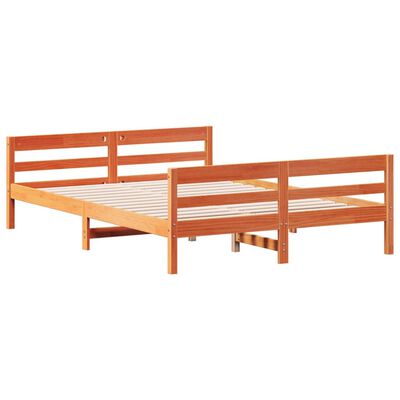 vidaXL Cadre de lit sans matelas cire marron 140x200cm bois pin massif