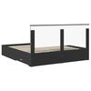 vidaXL Cadre de lit Noir et argent 200 x 200 cm Bois d'ing&eacute;nierie