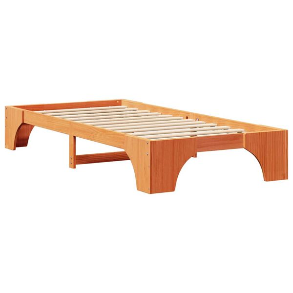 vidaXL Cadre de lit Brun cire 75 x 190 cm Pin massif