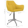 vidaXL Chaises pivotantes &agrave; manger lot de 4 jaune tissu