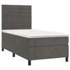 vidaXL Sommier &agrave; lattes de lit matelas LED Gris fonc&eacute; 90x190cm Velours
