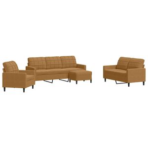 vidaXL Ensemble de canap&eacute;s 4 pcs avec coussins Marron Velours