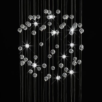 vidaXL Plafonnier avec perles de cristal Argenté Sphère 3 Ampoules G9