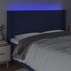 vidaXL T&ecirc;te de lit &agrave; LED Bleu 163x16x118/128 cm Tissu