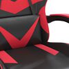 vidaXL Chaise de jeu avec repose-pied Noir et rouge Similicuir