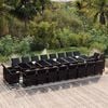 vidaXL Ensemble &agrave; manger de jardin 21pcs coussins noir r&eacute;sine tress&eacute;e