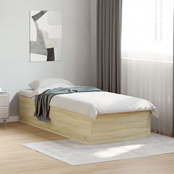 vidaXL Cadre de lit sans matelas ch&ecirc;ne sonoma 75x190 cm