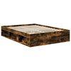 vidaXL Cadre de lit Ch&ecirc;ne fum&eacute; 140 x 190 cm Pin massif
