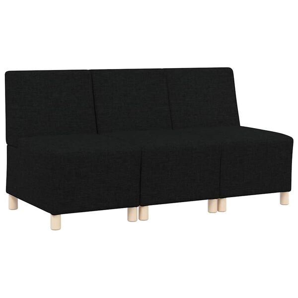 vidaXL Unit&eacute; de Sofa Modulaire Sans Accoudoirs 3 pcs Noir