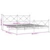 vidaXL Cadre de lit m&eacute;tal sans matelas et pied de lit blanc 200x200 cm