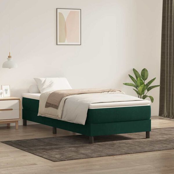 vidaXL Sommier &agrave; lattes de lit sans matelas vert fonc&eacute; 80x220 cm
